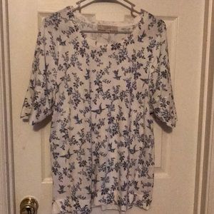 Blue and white Loft sweater top